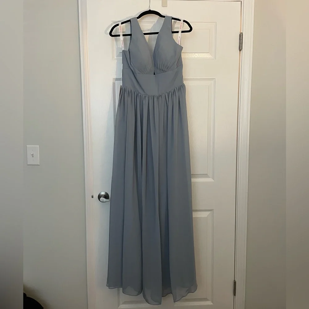 NWT- Dusty Blue Chiffon Bridesmaid Dress - JJ’s Warehouse - Picture 3 of 7